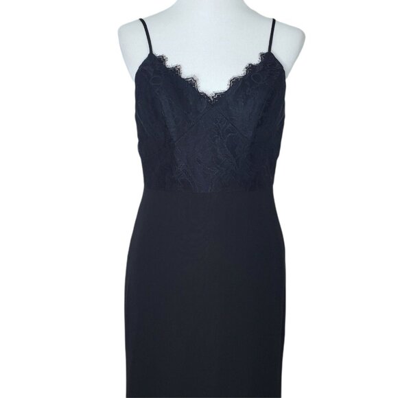 Chic Black Backless Lace Dress - Picture 3 of 12